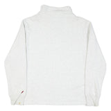 LEAGUE Mens White Pullover Sweatshirt L Button Neck Logo Casual Cotton Blend