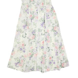 ALLEGRA Womens Cream Floral Day Polyester Dress Midi M Button V-Neck