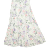 ALLEGRA Womens Cream Floral Day Polyester Dress Midi M Button V-Neck