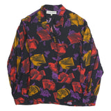 CHRISTIAN LLINARES Womens Black Red & Purple Printed Shirt Long Sleeve Collared