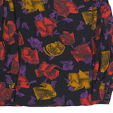 CHRISTIAN LLINARES Womens Black Red & Purple Printed Shirt Long Sleeve Collared