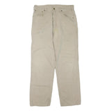 CARHARTT Mens Cotton Blend Beige Regular Fit Straight Leg Trousers W34 L34