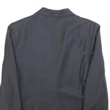 Womens Navy Plain Wool Tailored Jacket M Button Closure Classic Formal