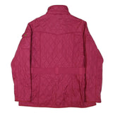 BARBOUR INTERNATIONAL Womens Red Quilted Jacket UK 16 Polyester Blend Zip
