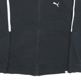 PUMA Womens Black & White Casual Zip Jacket XL Cotton Blend Plain Classic Fit