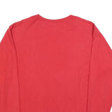 CHAMPION Mens Red Long Sleeve Crew Neck Logo Print T-Shirt L Casual