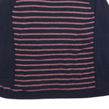 BONMARCHE Womens Navy Blue & Pink Striped Plain Jumper Round Neck Basic Knit 2XL