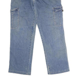 Mens Regular Blue Denim Jeans W32 L28 Cotton Zip Pockets Casual Classic Fit