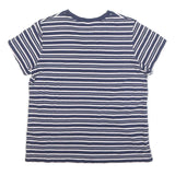 LEVI'S Womens Blue & White Stripe T-Shirt M Short Sleeve Crew Neck Striped