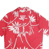 HELENA Mens Red & White Hawaiian Shirt M Cotton Floral Summer Casual