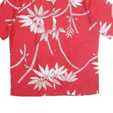 HELENA Mens Red & White Hawaiian Shirt M Cotton Floral Summer Casual