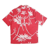 HELENA Mens Red & White Hawaiian Shirt M Cotton Floral Summer Casual