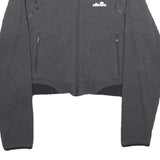ELLESSE Womens Charcoal Bomber Jacket L Cotton Blend Plain Zip Casual Sportswear