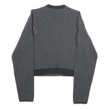 ELLESSE Womens Charcoal Bomber Jacket L Cotton Blend Plain Zip Casual Sportswear
