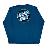Skateboards Santa Cruz Graphic Long Sleeve T-Shirt - Large Blue Cotton