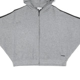 DKNY Womens Grey & Black Hooded Cotton Zip Jacket XS Jersey Casual
