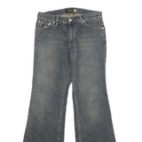 MNG Womens Jeans Blue Regular Flared Denim Medium W25 L31 Frayed Hem