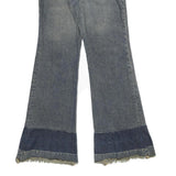 MNG Womens Jeans Blue Regular Flared Denim Medium W25 L31 Frayed Hem