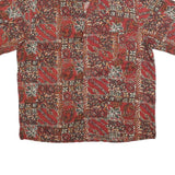 HIGH SIERRA Mens Red Patterned Linen Blend Shirt L Casual Summer Short Sleeve
