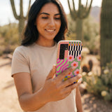 Seashell Abstract Cake Samsung Galaxy S25 Case - Lifestyle photo showing phone case in use