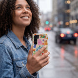 Seashell Pup Bloom Samsung Galaxy S25 Case - Lifestyle photo showing phone case in use