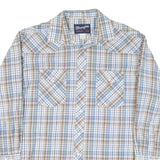 WRANGLER Mens Blue & Beige Check Shirt L Long Sleeve Western Casual Button