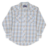 WRANGLER Mens Blue & Beige Check Shirt L Long Sleeve Western Casual Button