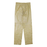 Womens Synthetic Beige Regular Fit Straight Leg Trousers W26 L28 Elegant Classic