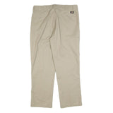 DICKIES Mens Regular Beige Cotton Blend Trousers W38 L32 Workwear Zip Closure