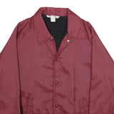 SCHOLASTIC WEAR Mens Maroon Nylon Button Jacket L Plain Lightweight Casual