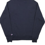 CHAMPION Mens Navy Blue Hoodie S Classic Logo Pullover Cotton Blend