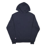 CHAMPION Mens Navy Blue Hoodie S Classic Logo Pullover Cotton Blend