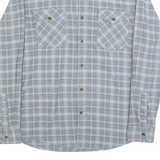 WRANGLER Mens Blue Grey Check Shirt M Cotton Blend Long Sleeve Casual