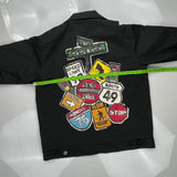 Unbranded Graphic Jacket - Large Black Polyester