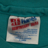 Hanes Single Stitch T-Shirt - XL Green Cotton Blend