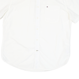 TOMMY HILFIGER Mens White Shirt L Classic Button-Down Casual Cotton Blend
