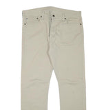 LEVI'S Mens Cotton Blend Beige Regular Straight Trousers W35 L30 Classic Zip