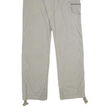 LOGG Mens Cotton Beige Regular Cargo Trousers W34 L34 Zip Pocket Detail