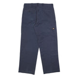 DICKIES Mens Cotton Blend Navy Loose Fit Straight Leg Trousers W36 L32 Workwear