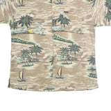 CHAPS RALPH LAUREN Mens Beige Hawaiian Shirt XL Cotton Blend Tropical Print