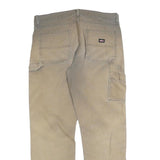 DICKIES Womens Beige Relaxed Straight Denim Medium W32 L30 Zip Cotton Blend