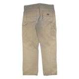 DICKIES Womens Beige Relaxed Straight Denim Medium W32 L30 Zip Cotton Blend