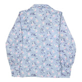 GRASSROOTS Womens Blue Printed Shirt Long Sleeve Collared Floral L Polyester