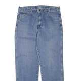 DICKIES Mens Jeans Blue Regular Straight Denim Medium W36 L32 Workwear Zip