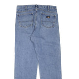 DICKIES Mens Jeans Blue Regular Straight Denim Medium W36 L32 Workwear Zip
