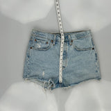 Levis Denim Shorts - 29W UK 10 Light Wash Cotton