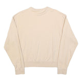 NIKE Womens Beige Crew Neck M Cotton Blend Lightweight Sweatshirt Pullover