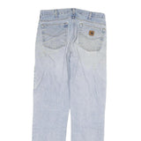 CARHARTT Mens Regular Blue Denim Light Jeans W34 L34 Classic Zip Pockets