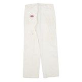 DICKIES Mens Relaxed White Cotton Blend Denim W30 L29 Workwear Carpenter Pants