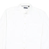 TOMMY HILFIGER Mens White Cotton Blend Shirt Long Sleeve Button Collar L